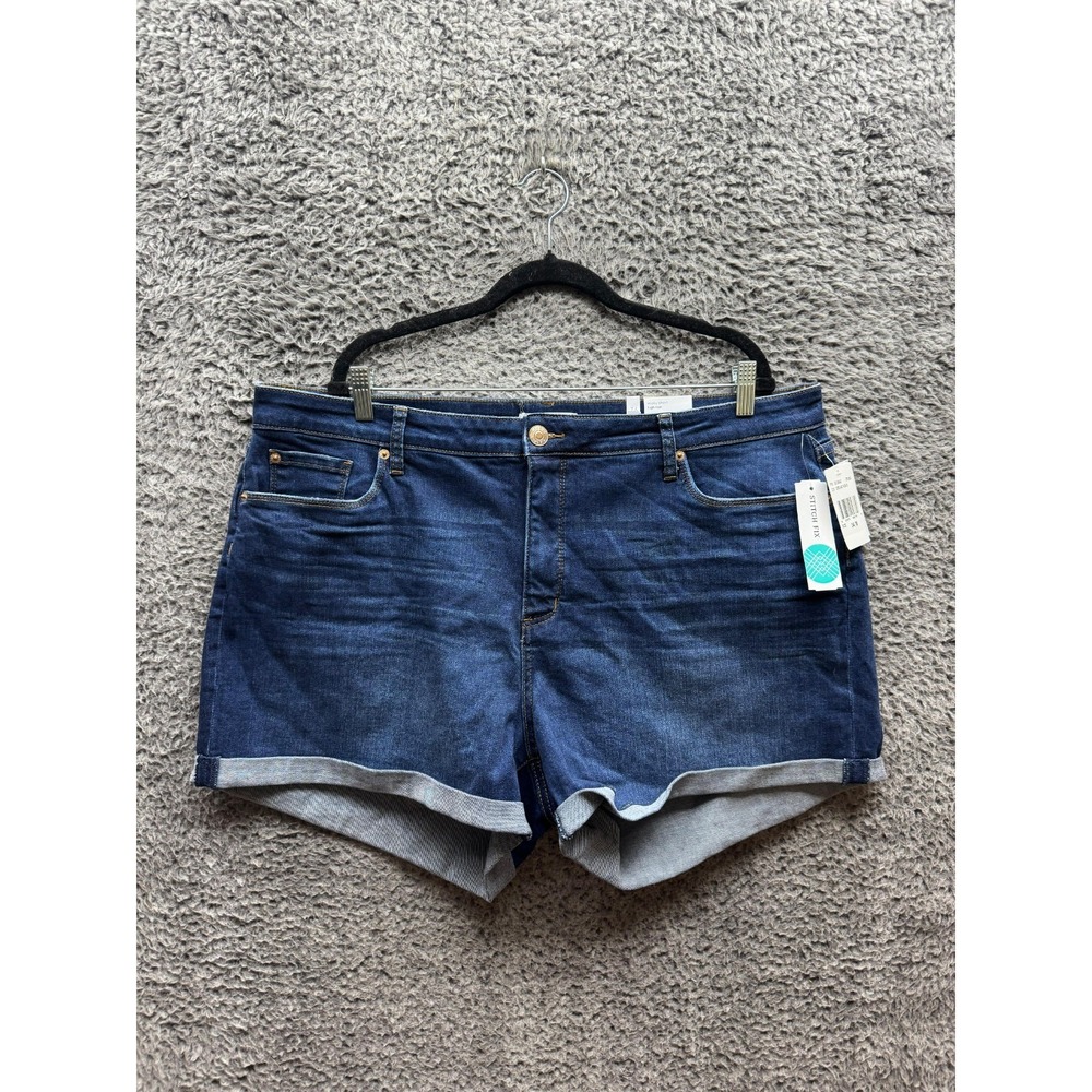 NWT Sts Blue Molly Double Roll High Rise Denim Shorts Indigo Women Size 34 / 18